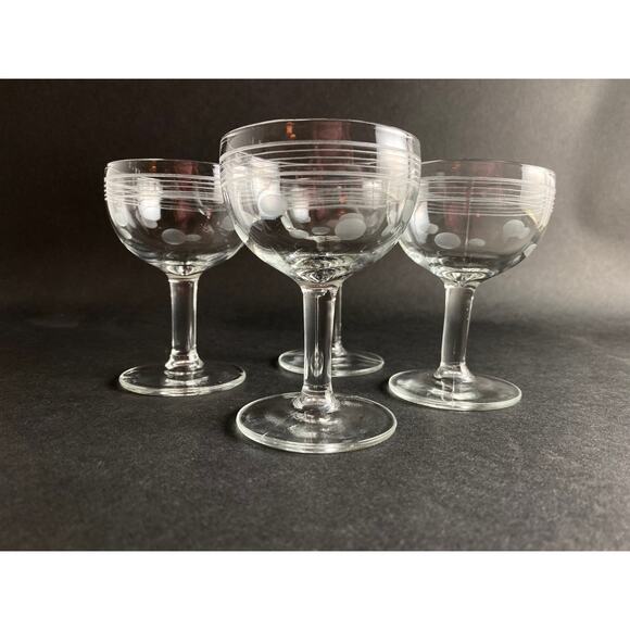 Set of 4 Vintage Cordial/Liquor Glasses | Retro Stemware - Picture 8 of 8